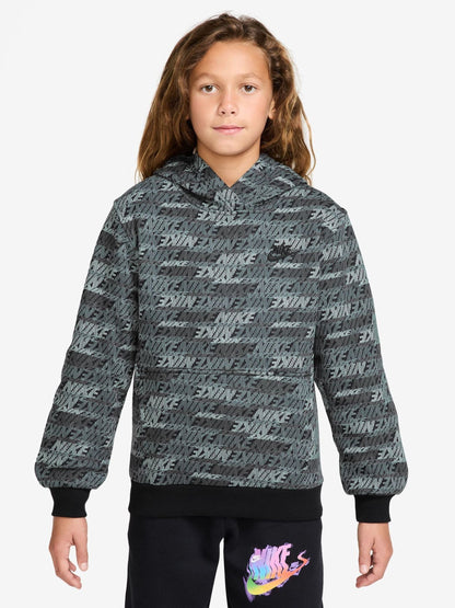 Dsiney Kidz - Nike Black Logo Printed Fleece Overhead Hoodie image 1