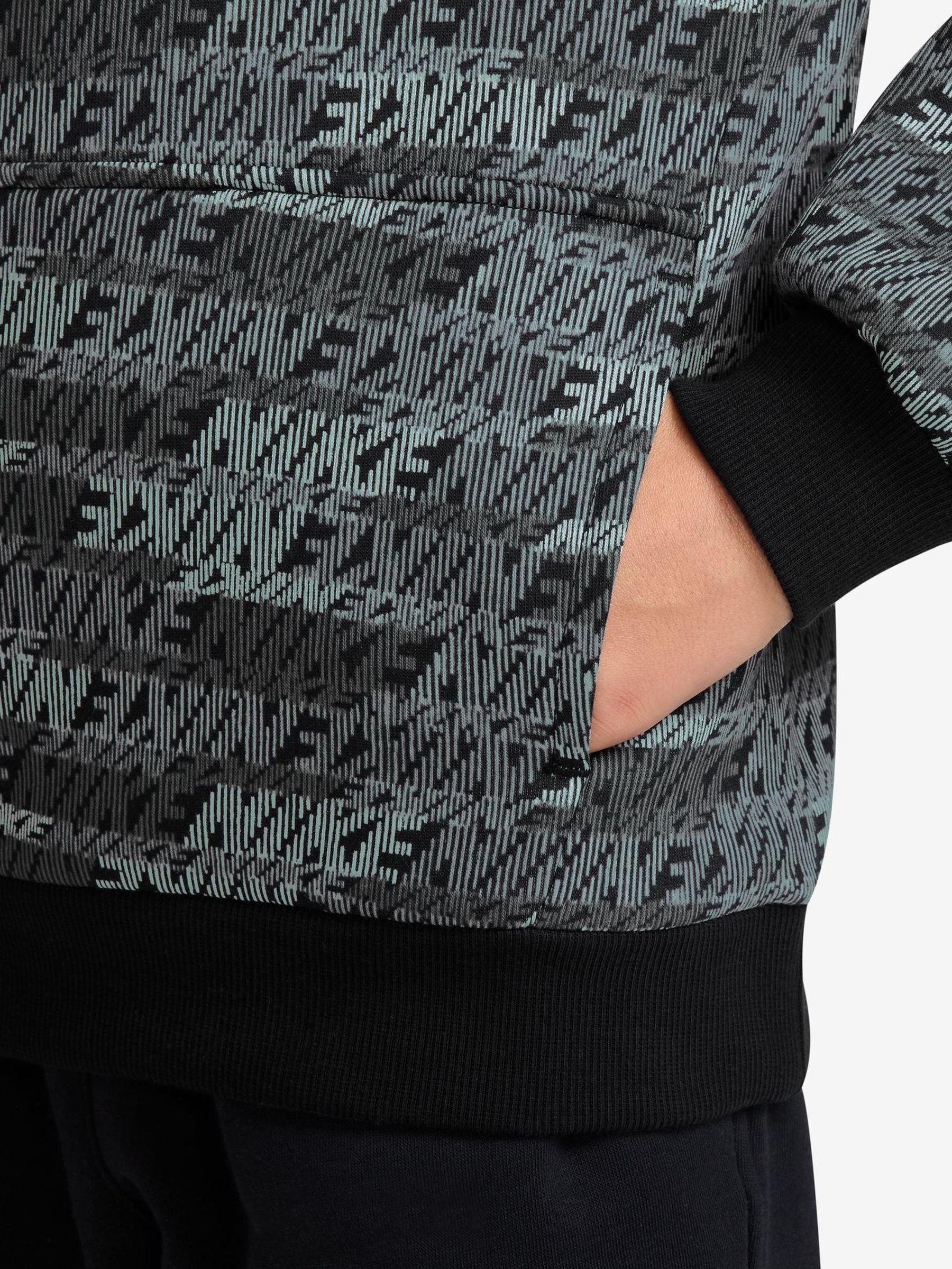 Dsiney Kidz - Nike Black Logo Printed Fleece Overhead Hoodie image 3