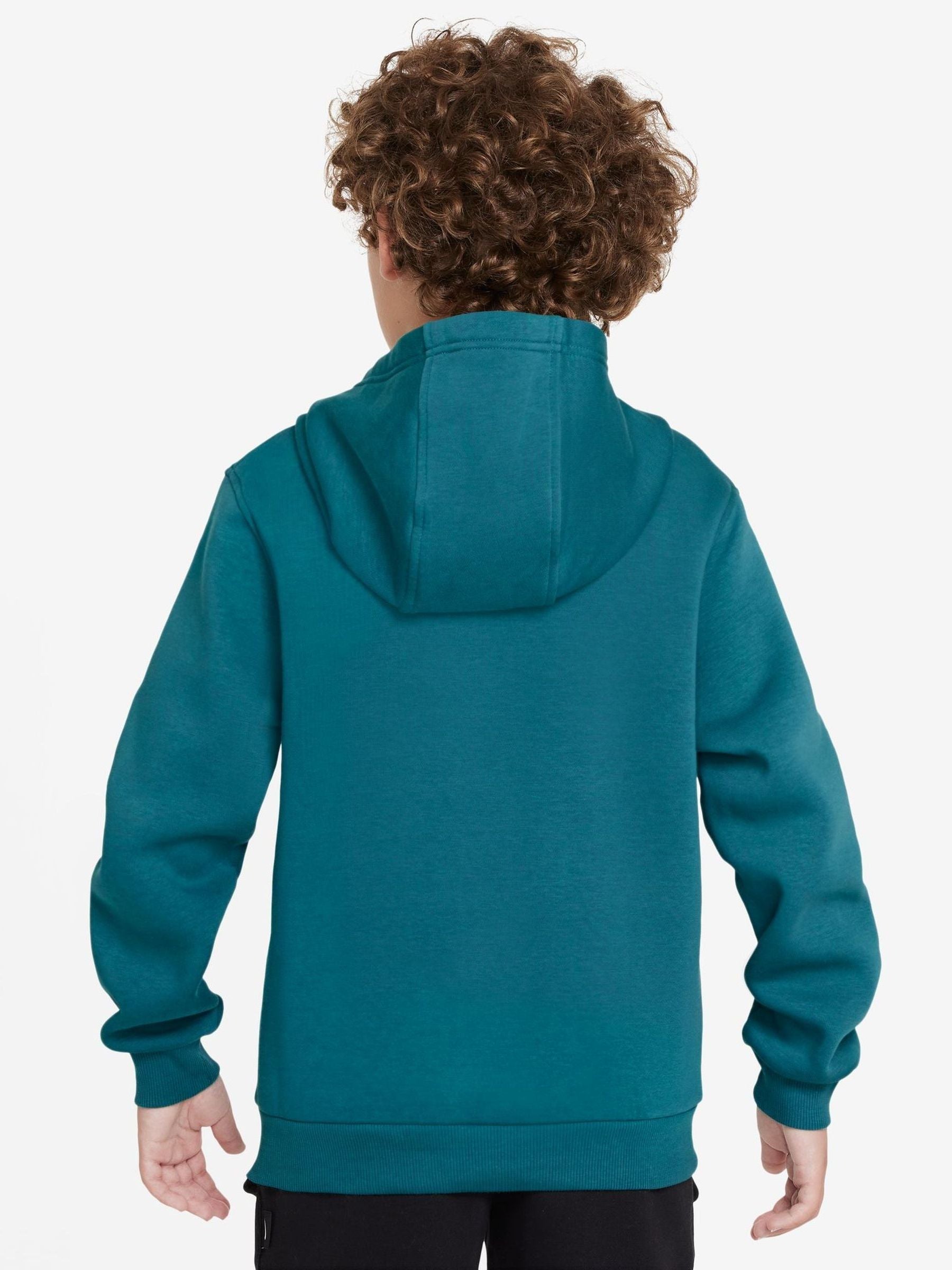 Dsiney Kidz - Nike Bright Spruce Green Club Fleece Pullover Hoodie image 2