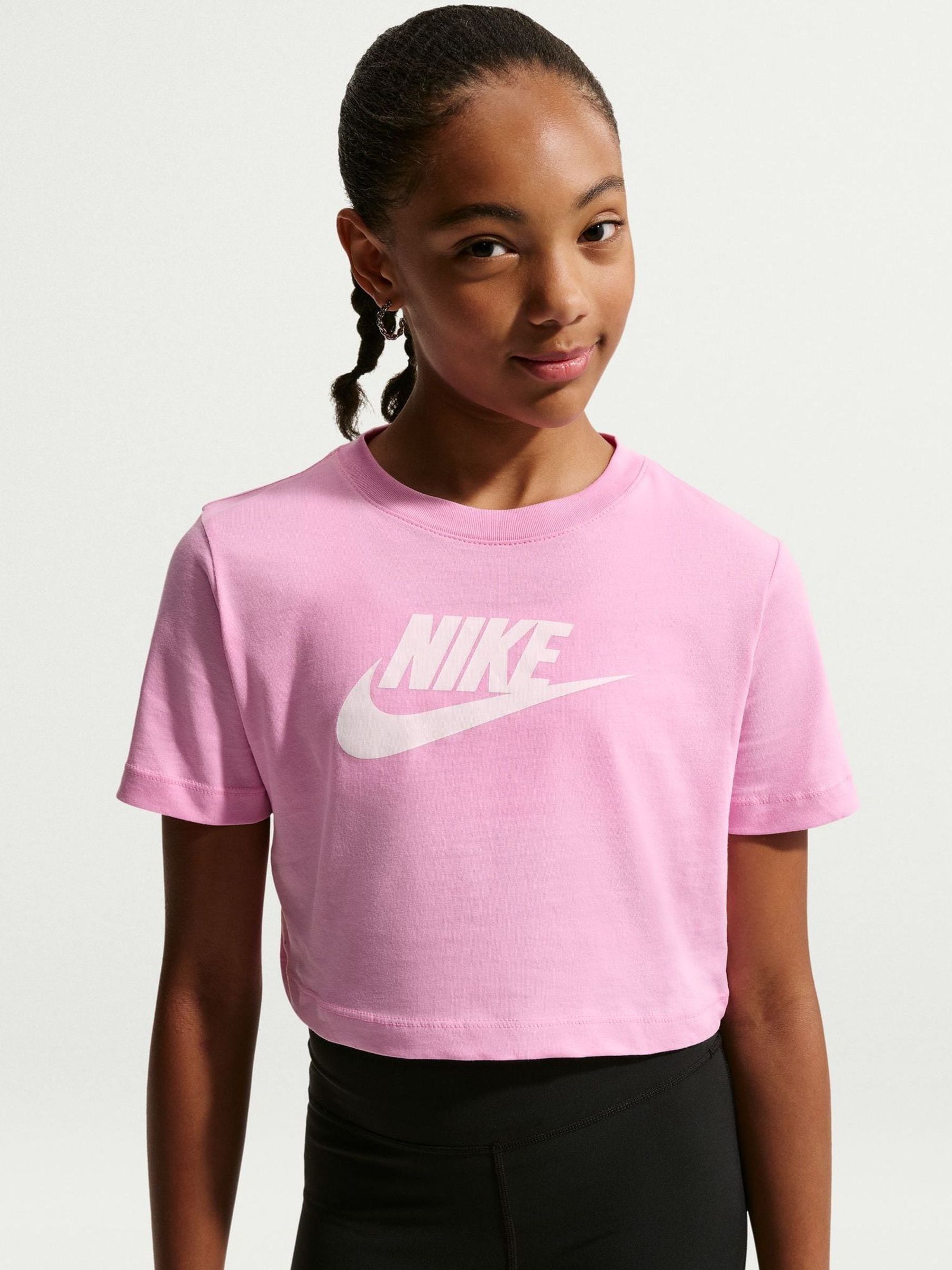Dsiney Kidz - Nike Pink Rise Cropped T-Shirt image 1