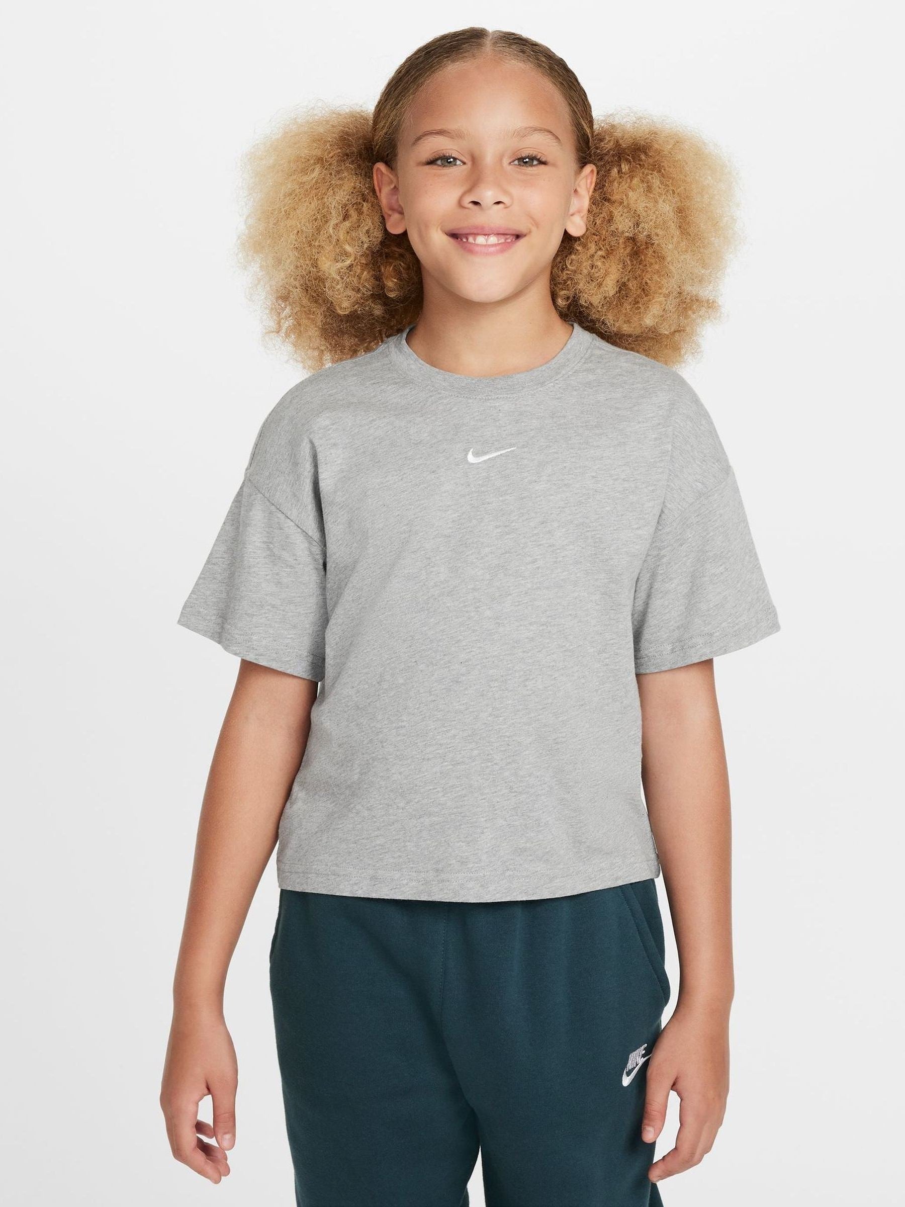 Dsiney Kidz - Nike Grey Heather Sportswear Boxy T-Shirt image 1