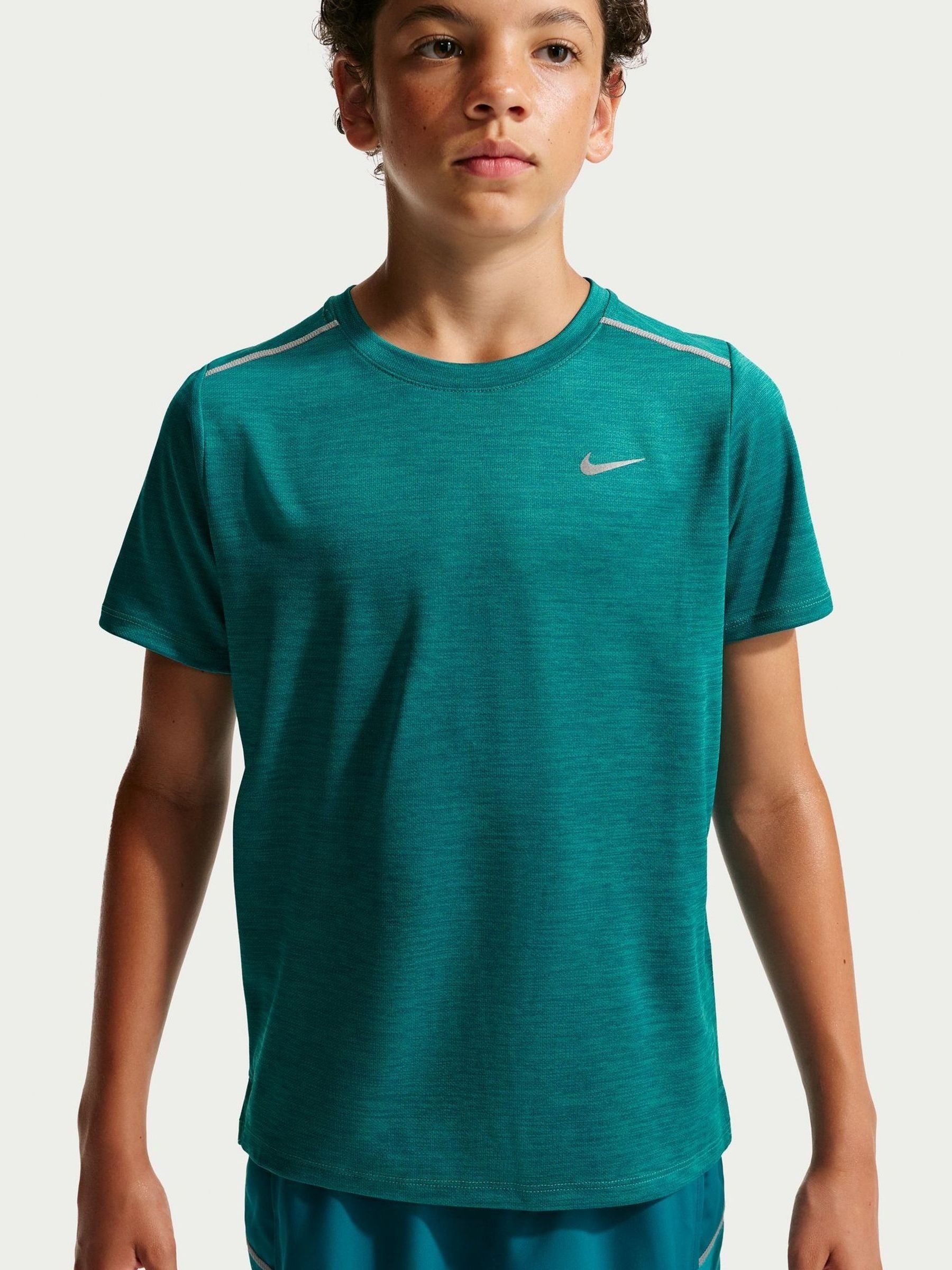 Dsiney Kidz - Nike Bright Spruce Green Miler Dri-FIT Short Sleeve T-Shirt image 1