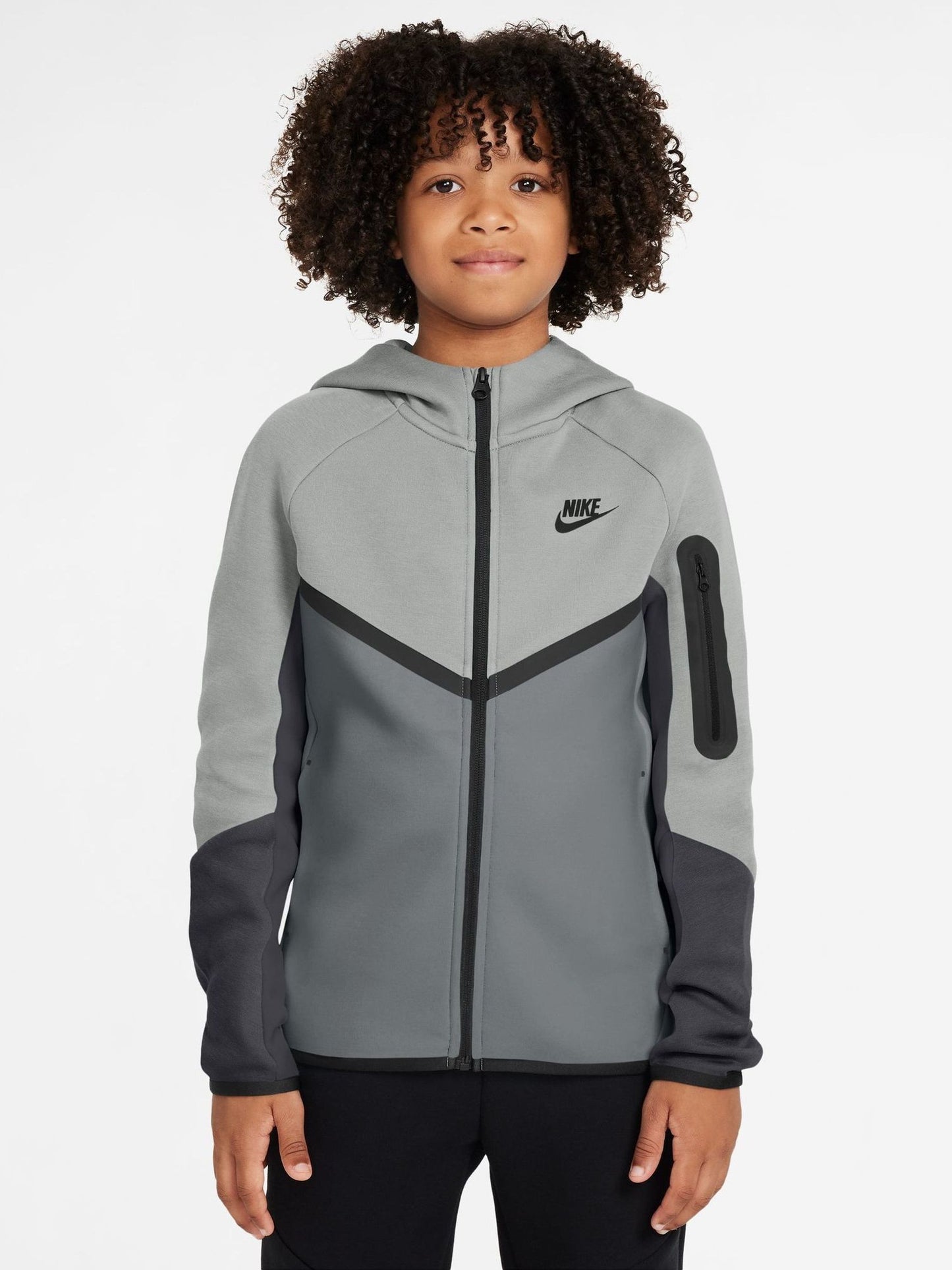Dsiney Kidz - Nike Smoke Grey Tech Fleece Zip Through Hoodie image 1