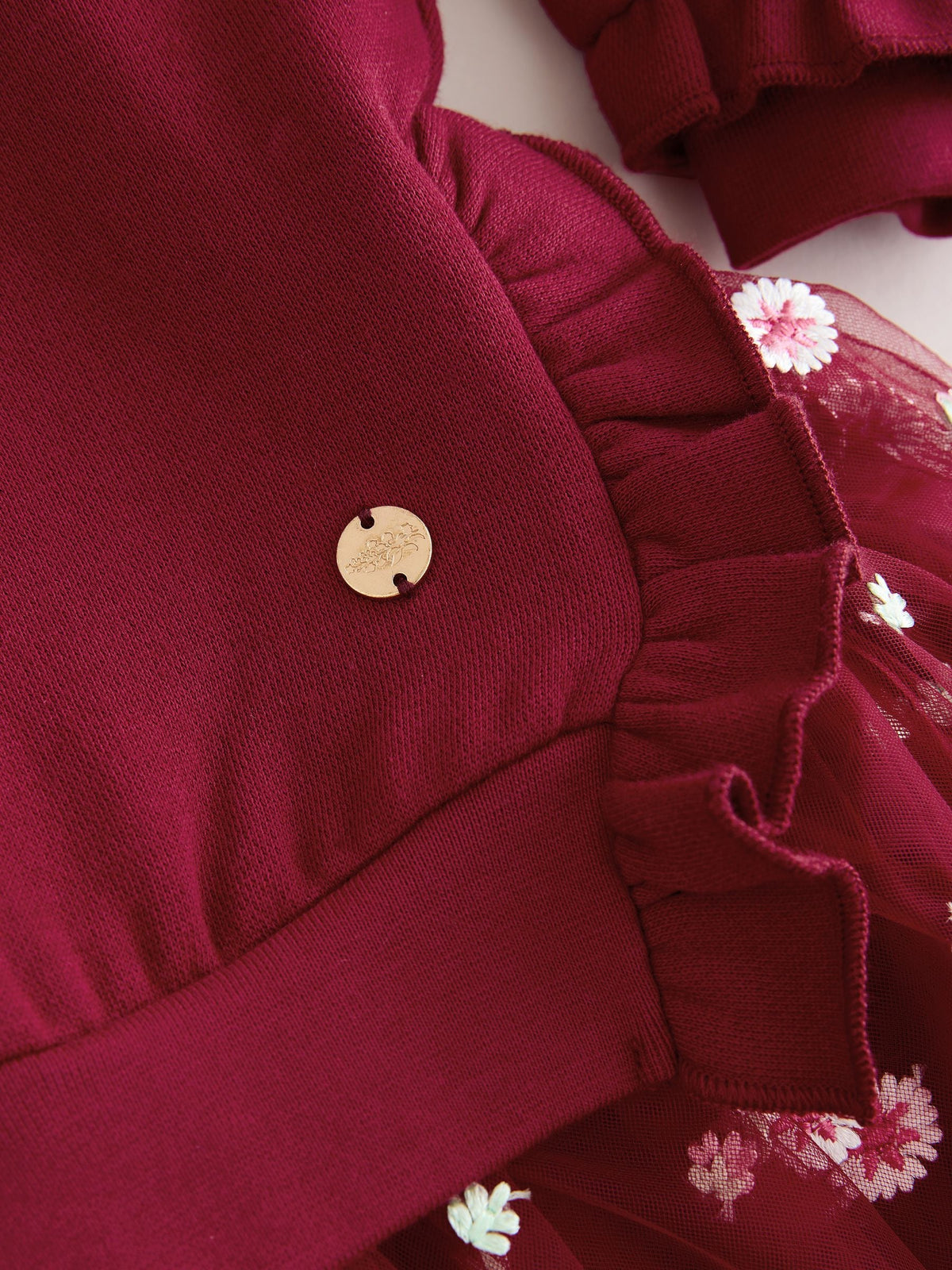 Dsiney Kidz - Laura Ashley Burgundy Red Sweat Mock Dress image 11