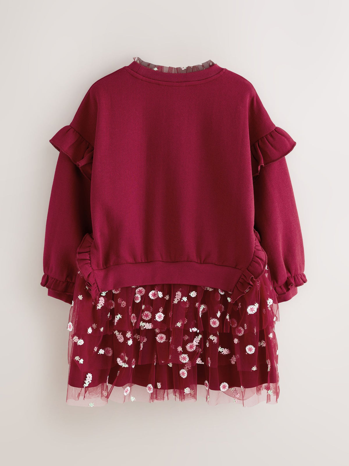 Dsiney Kidz - Laura Ashley Burgundy Red Sweat Mock Dress image 8