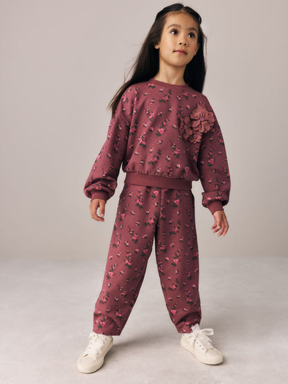 Laura Ashley Dark Pink Floral Corsage Tracksuit Set - image 1