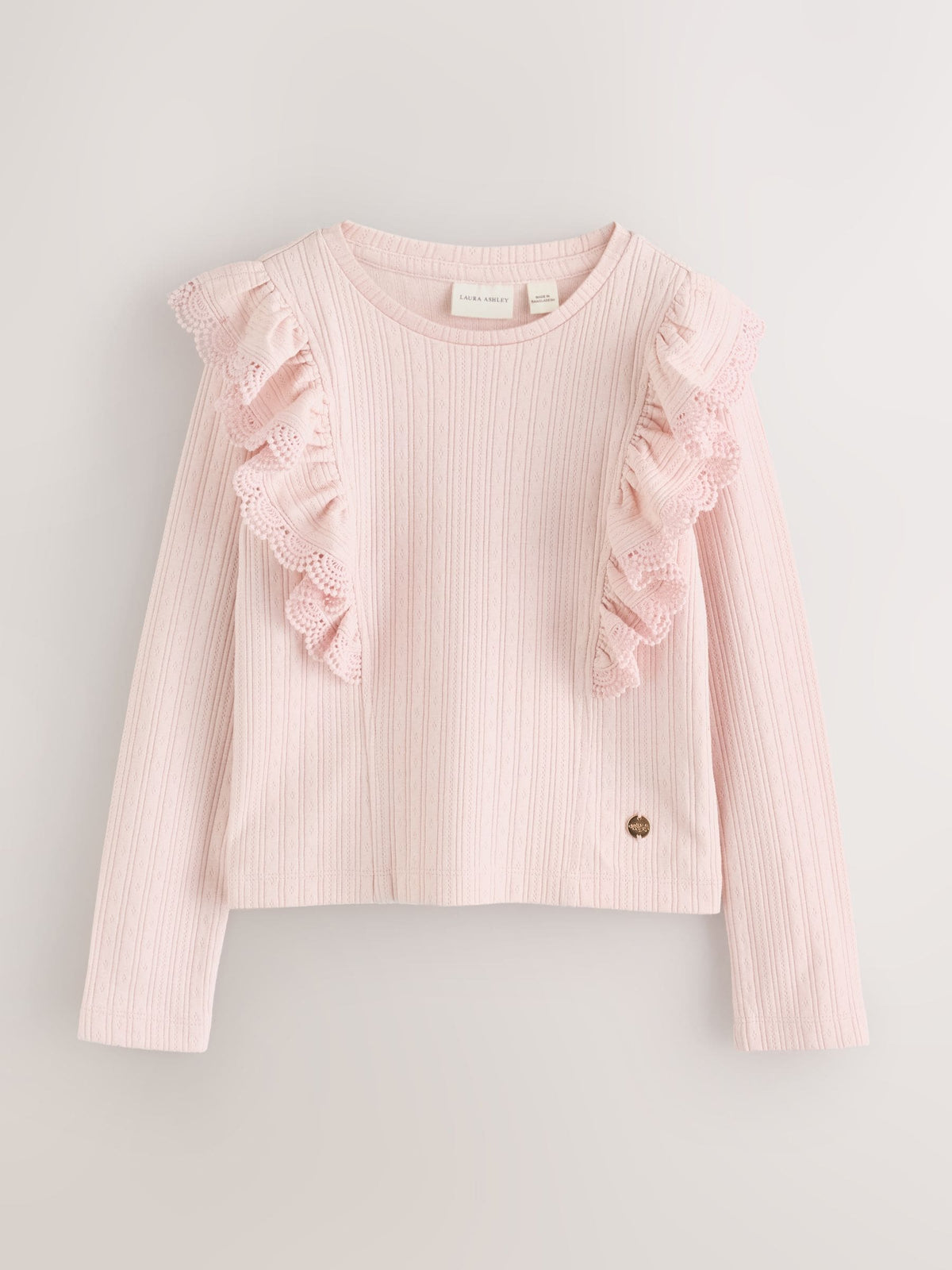 Dsiney Kidz - Laura Ashley Multi Long Sleeve Frill T-Shirts 3 Pack image 2