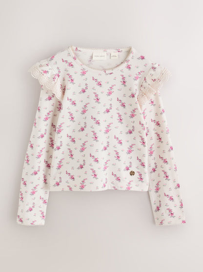 Dsiney Kidz - Laura Ashley Multi Long Sleeve Frill T-Shirts 3 Pack image 4