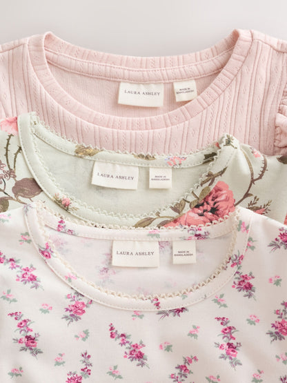 Dsiney Kidz - Laura Ashley Multi Long Sleeve Frill T-Shirts 3 Pack image 6