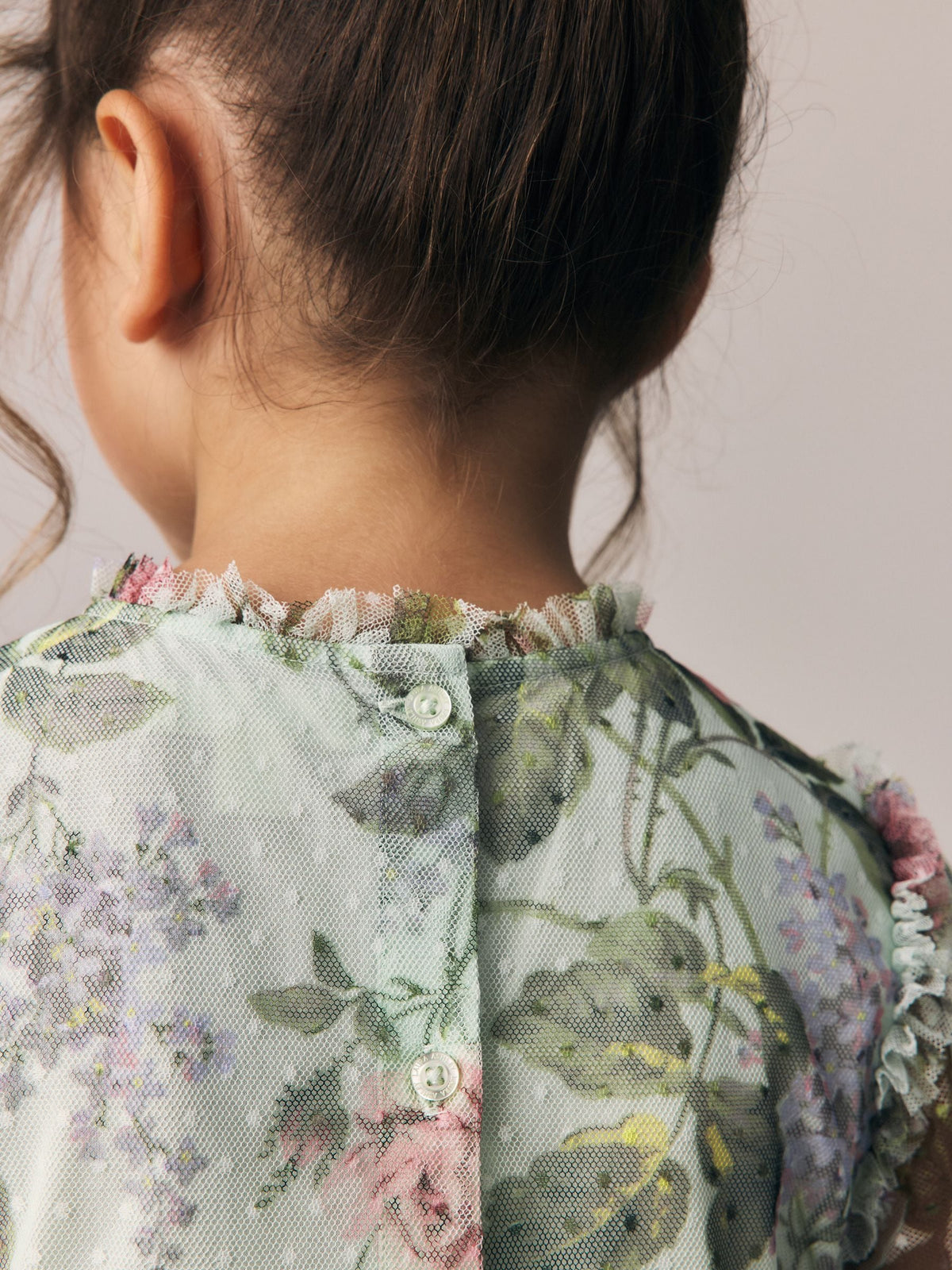 Dsiney Kidz - Laura Ashley Mint Green Floral Mesh Dress image 4