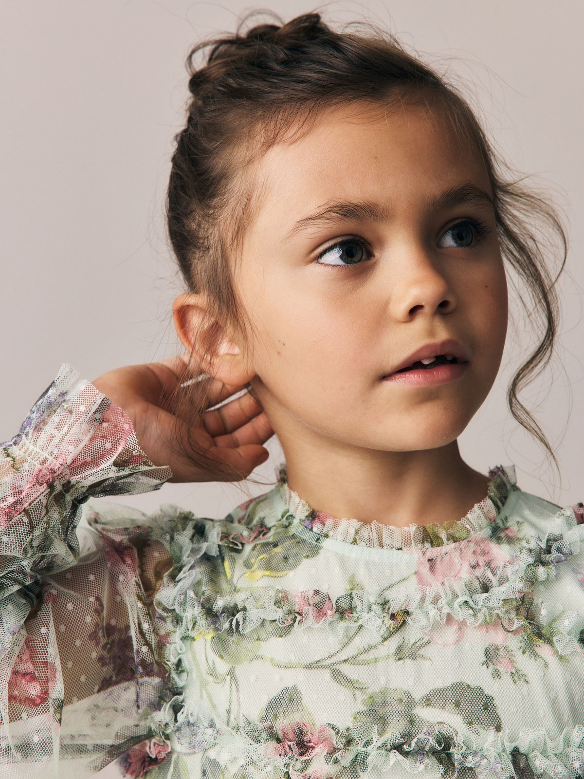 Dsiney Kidz - Laura Ashley Mint Green Floral Mesh Dress image 5