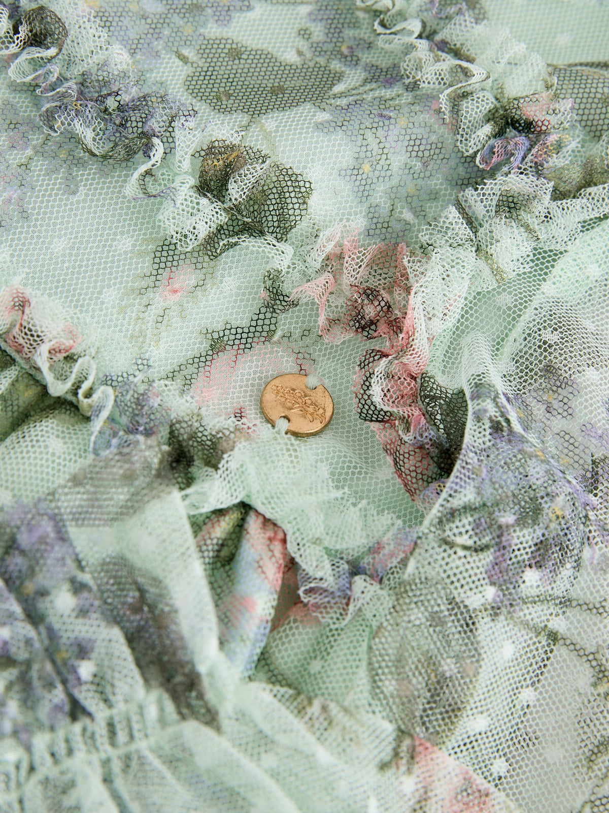 Dsiney Kidz - Laura Ashley Mint Green Floral Mesh Dress image 9