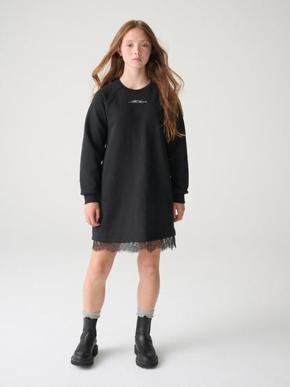Dsiney Kidz - smALLSAINTS Black Lee Lace Sweat Dress image 1