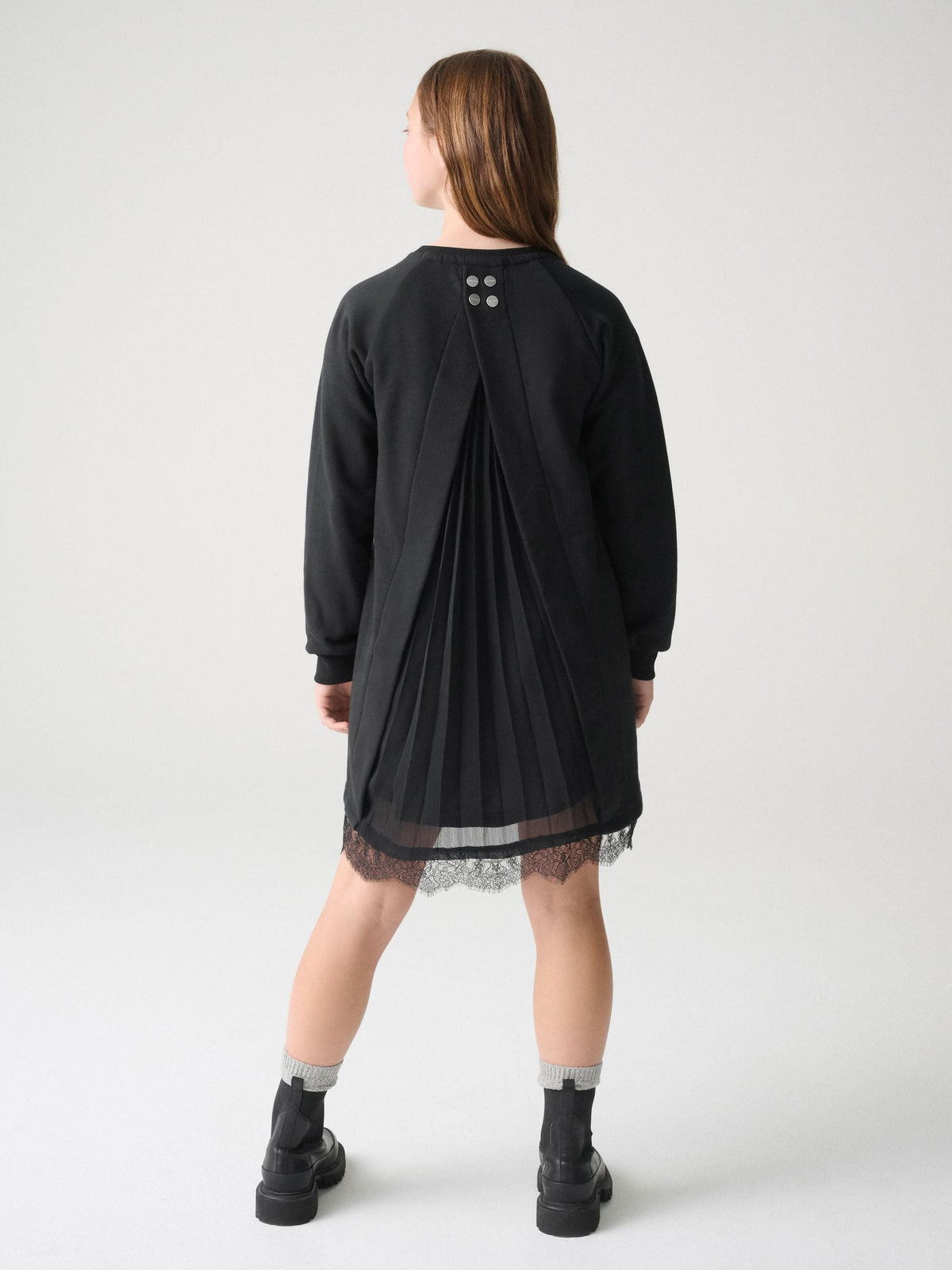 Dsiney Kidz - smALLSAINTS Black Lee Lace Sweat Dress image 2