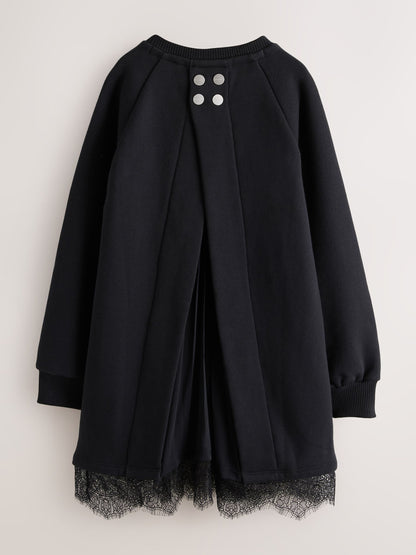 Dsiney Kidz - smALLSAINTS Black Lee Lace Sweat Dress image 7