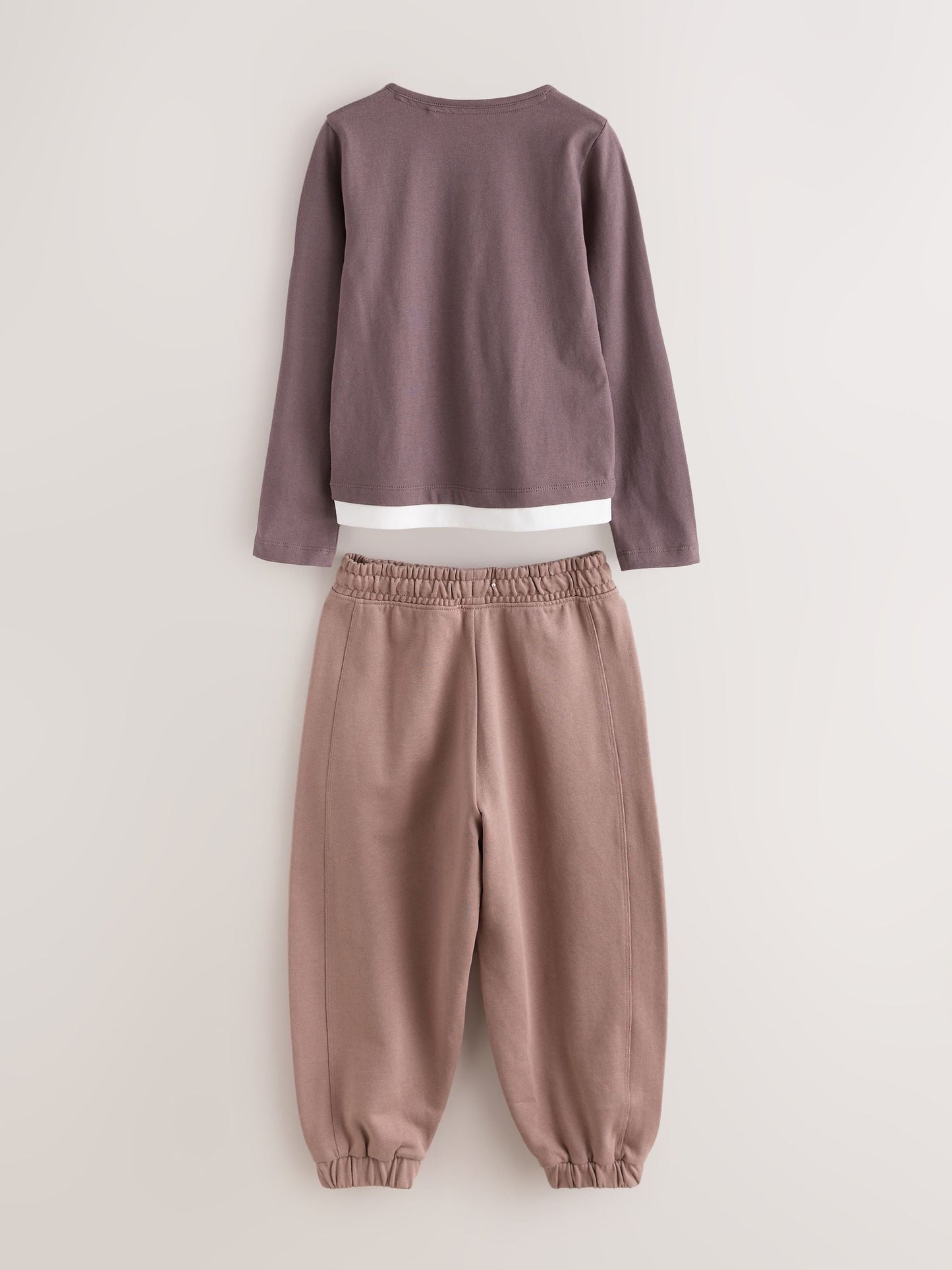 Dsiney Kidz - smALLSAINTS Purple Script Henley Top and Joggers set image 2