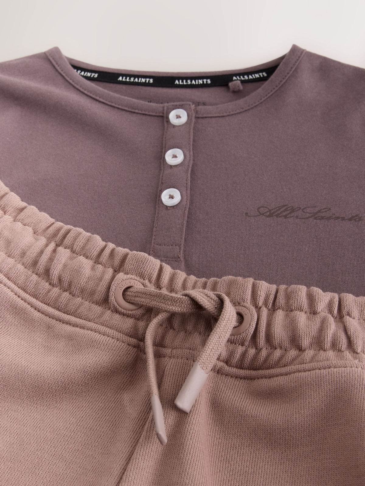 Dsiney Kidz - smALLSAINTS Purple Script Henley Top and Joggers set image 4