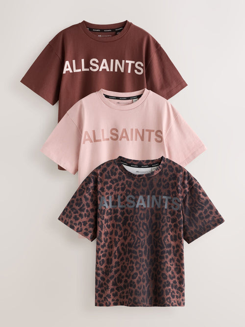 Dsiney Kidz - smALLSAINTS Leopard Block Logo T-Shirts 3 Pack image 1