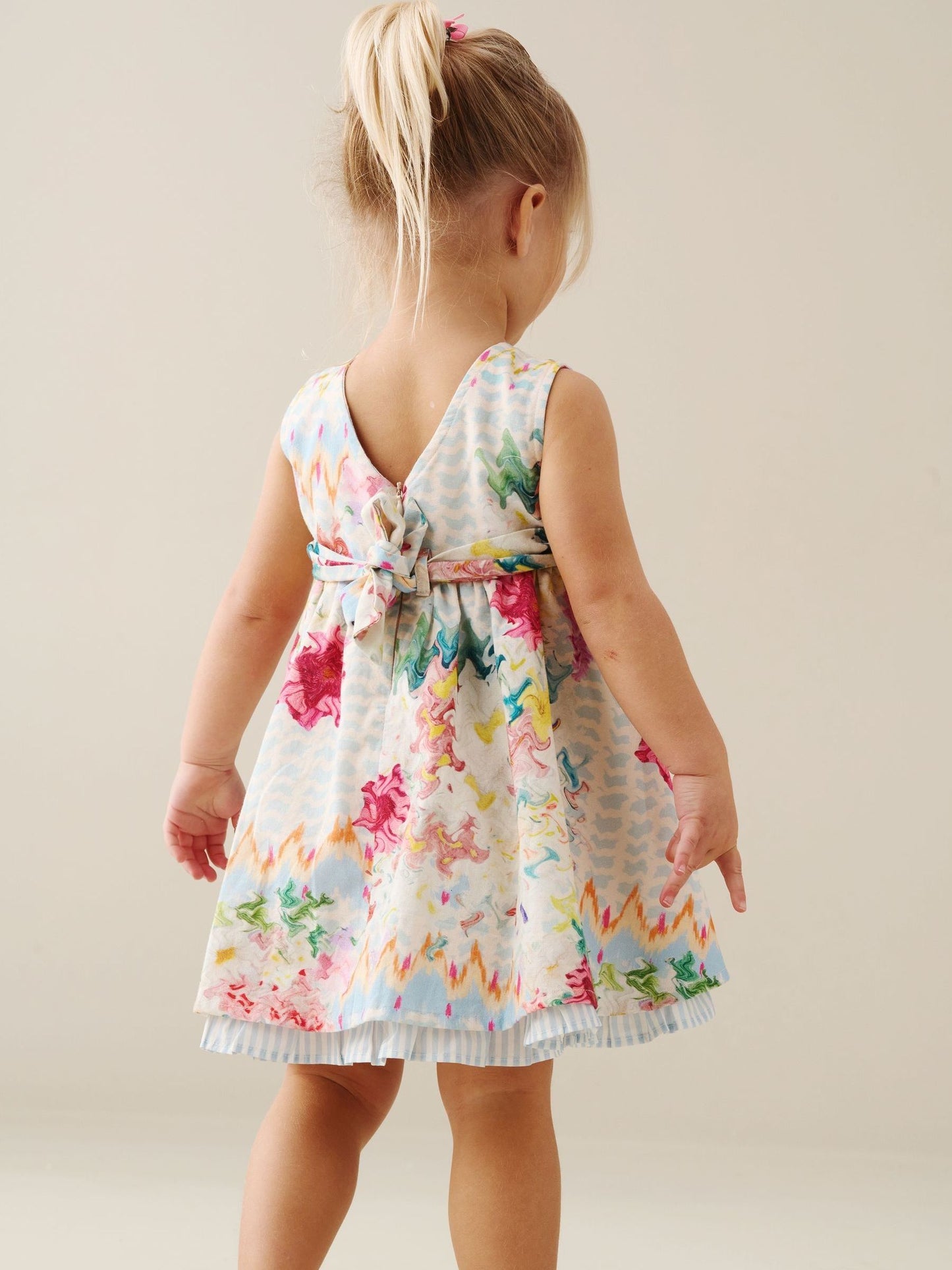Angel & Rocket Cream Seren Printed Tie Waist Dress image 2