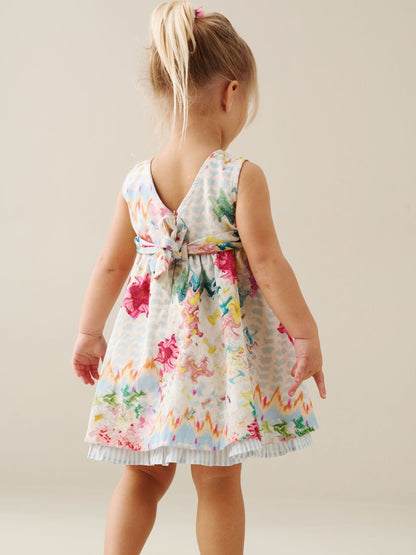 Angel & Rocket Cream Seren Printed Tie Waist Dress image 2