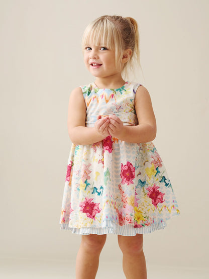 Angel & Rocket Cream Seren Printed Tie Waist Dress image 3
