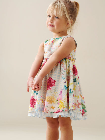 Angel & Rocket Cream Seren Printed Tie Waist Dress image 4