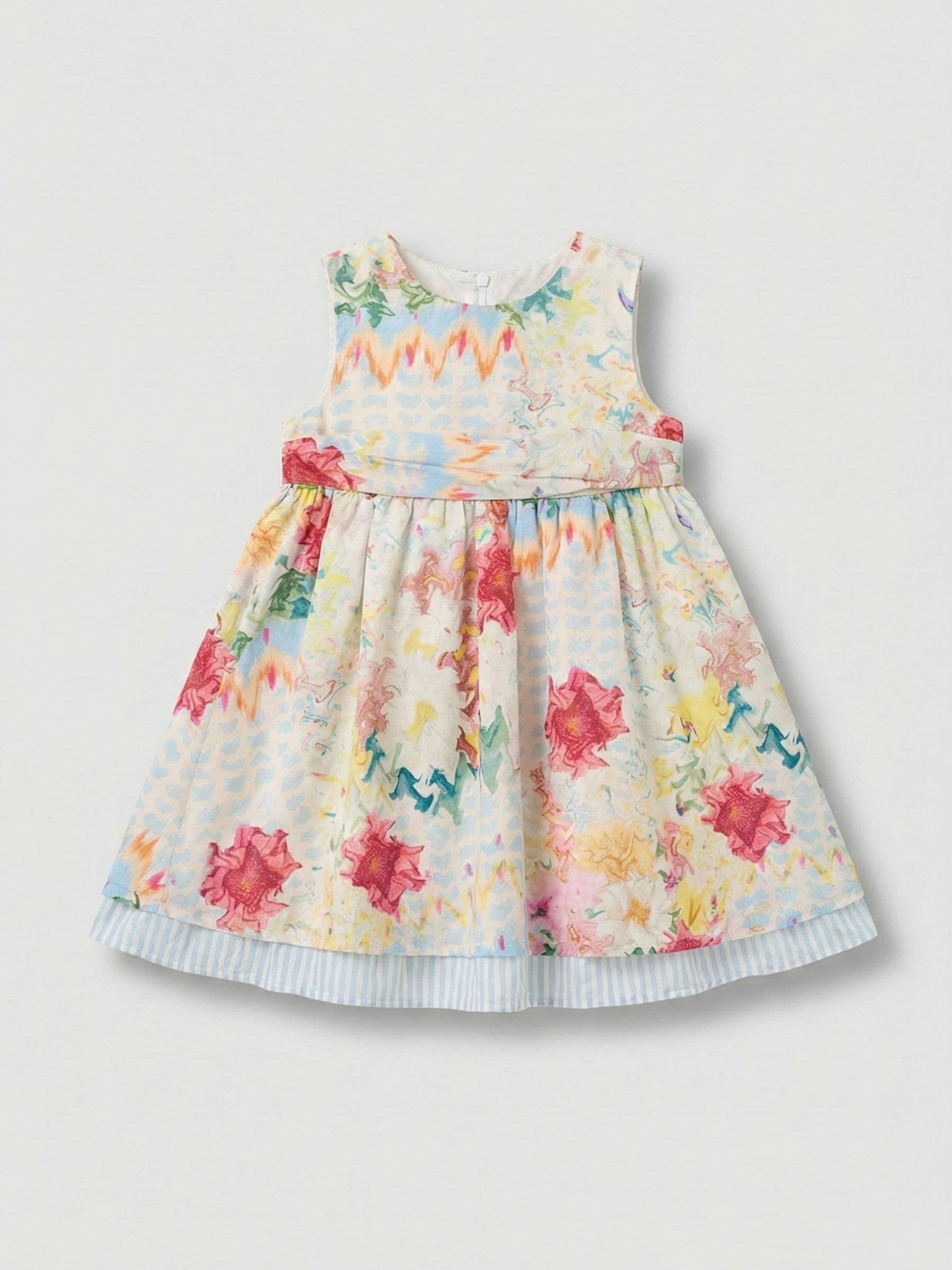 Angel & Rocket Cream Seren Printed Tie Waist Dress image 5