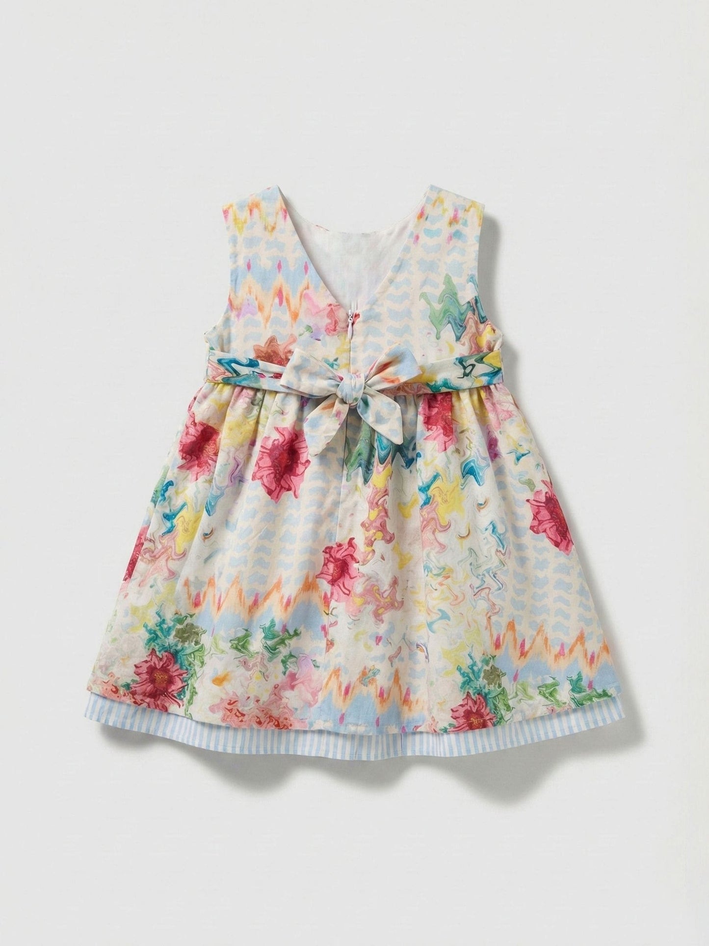 Angel & Rocket Cream Seren Printed Tie Waist Dress image 6