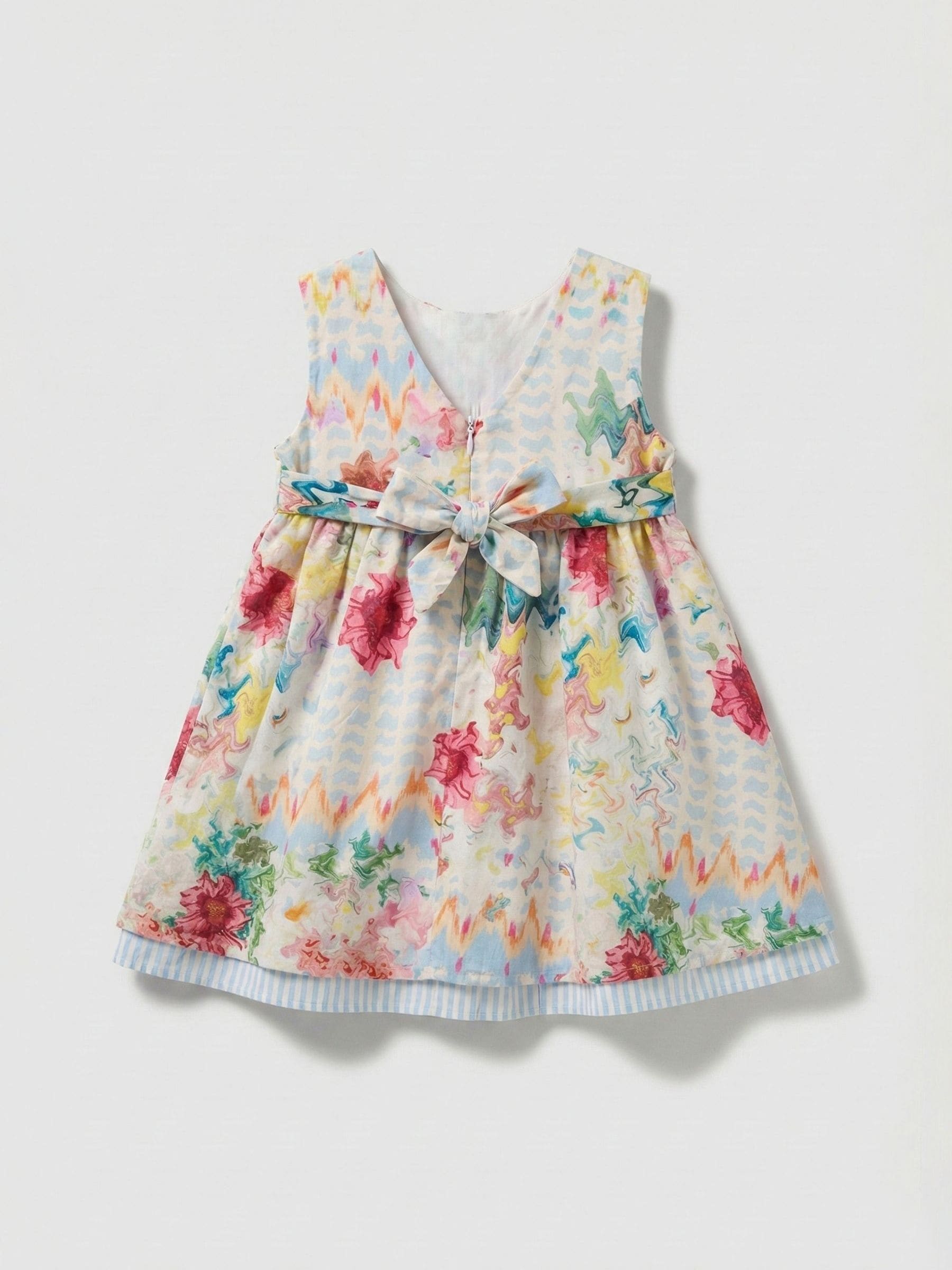 Angel & Rocket Cream Seren Printed Tie Waist Dress image 6