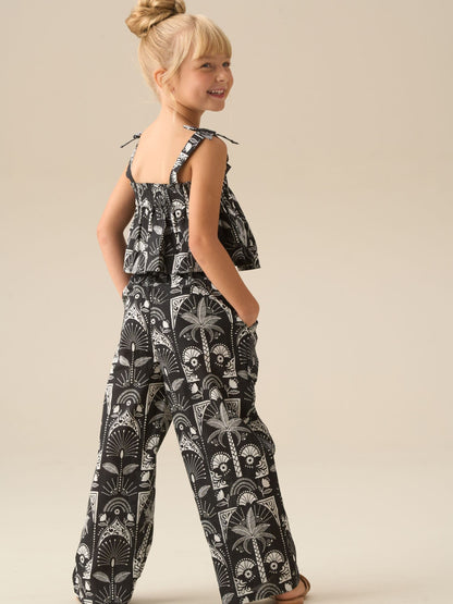 Dsiney Kidz - Angel & Rocket Black Amie Monochrome Palm Print Top & Jogger Set image 3