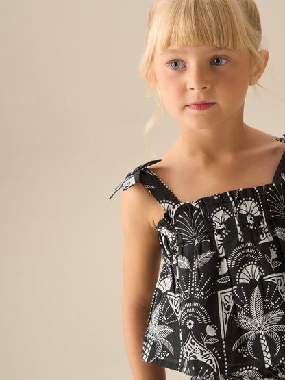 Dsiney Kidz - Angel & Rocket Black Amie Monochrome Palm Print Top & Jogger Set image 4