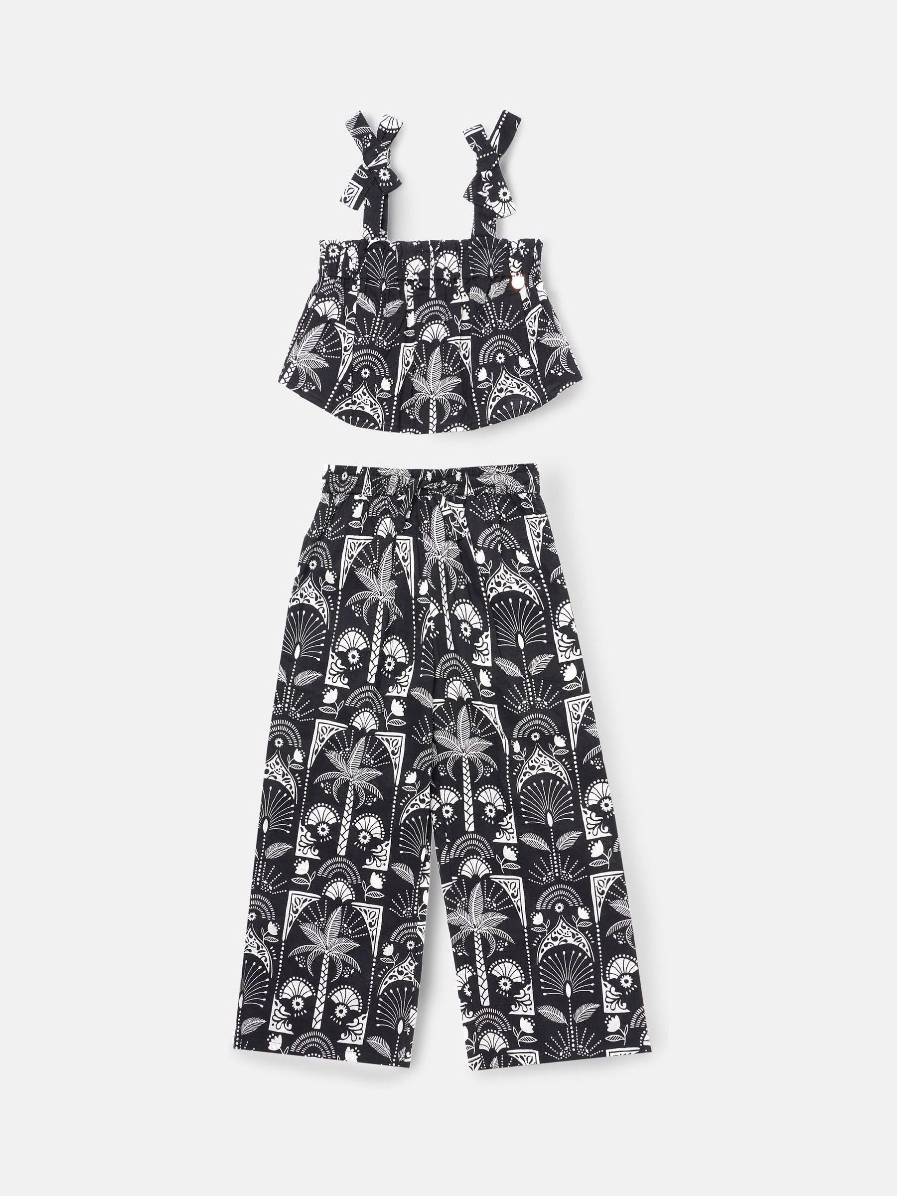 Dsiney Kidz - Angel & Rocket Black Amie Monochrome Palm Print Top & Jogger Set image 6
