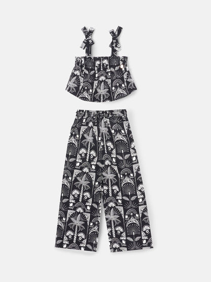 Dsiney Kidz - Angel & Rocket Black Amie Monochrome Palm Print Top & Jogger Set image 6
