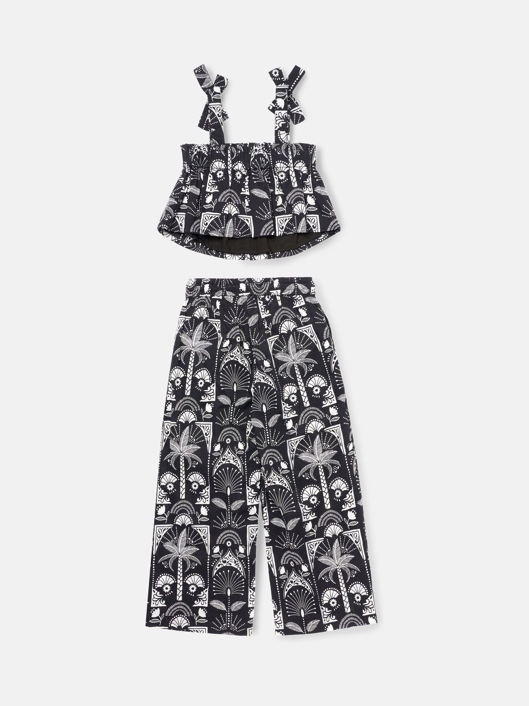 Dsiney Kidz - Angel & Rocket Black Amie Monochrome Palm Print Top & Jogger Set image 7