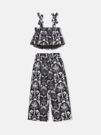 Dsiney Kidz - Angel & Rocket Black Amie Monochrome Palm Print Top & Jogger Set image 7