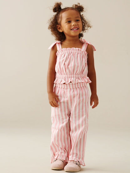 Angel & Rocket Pink Polly Candy Stripe Frill Top & Jogger Set image 4