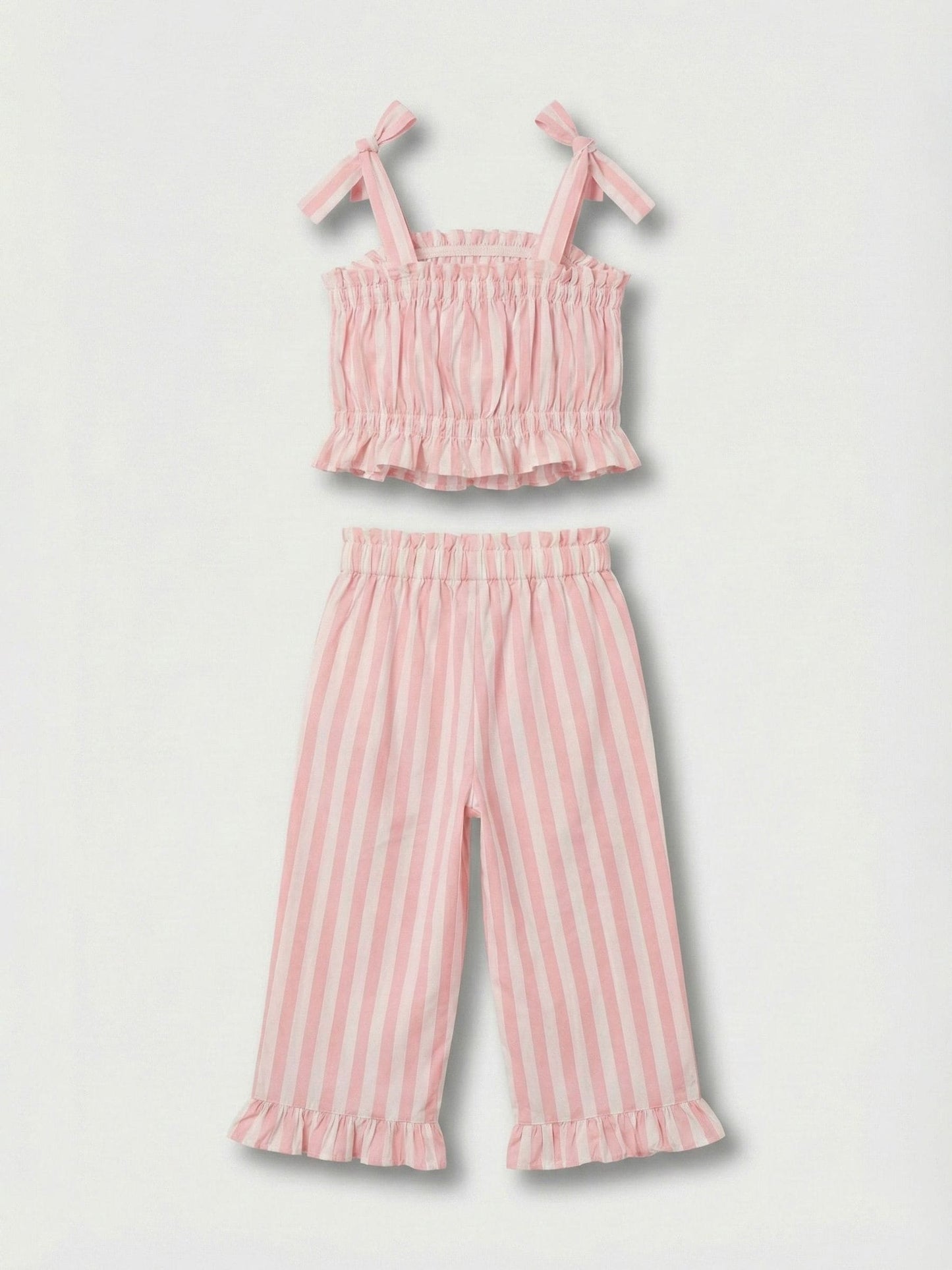 Angel & Rocket Pink Polly Candy Stripe Frill Top & Jogger Set image 6