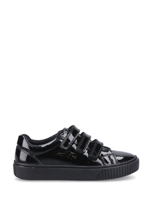 Hush Puppies Black Elsie Touch Fastening Patent Junior School shoes image 1