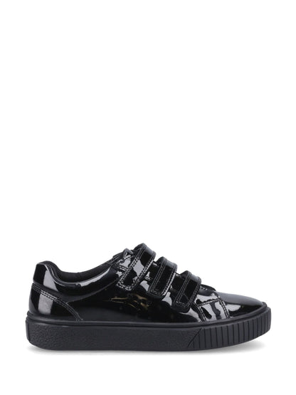 Hush Puppies Black Elsie Touch Fastening Patent Junior School shoes image 1