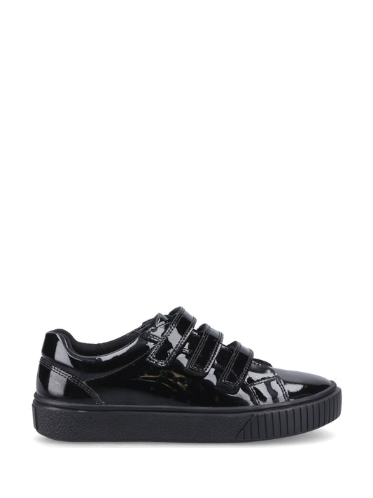 Hush Puppies Black Elsie Touch Fastening Patent Junior School shoes image 1
