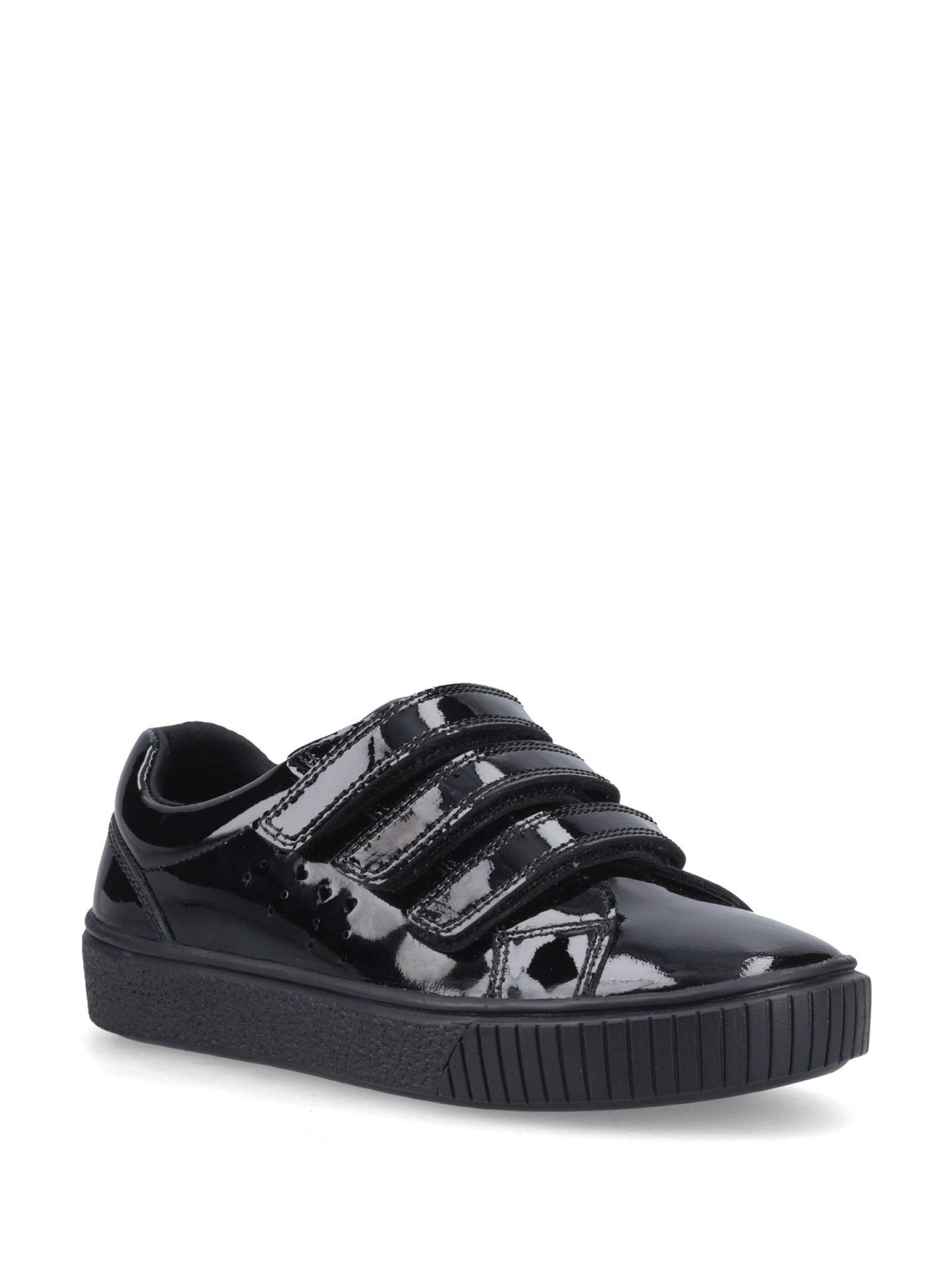 Hush Puppies Black Elsie Touch Fastening Patent Junior School shoes image 2
