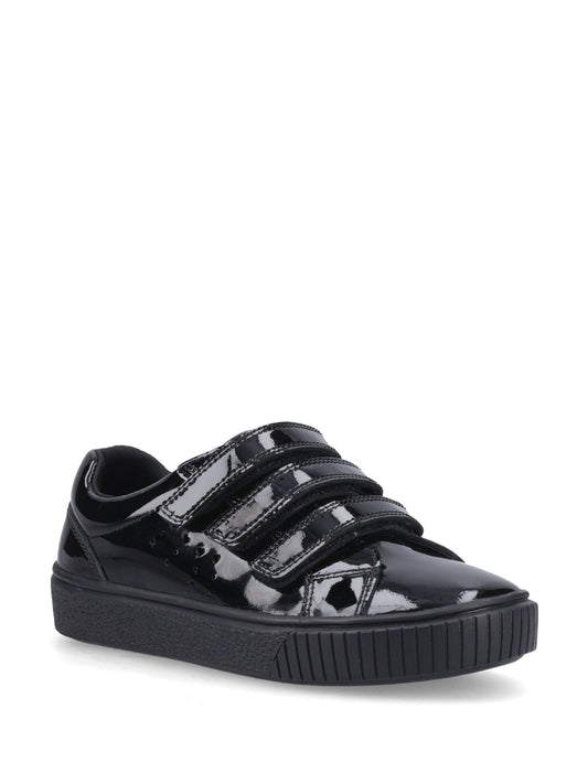 Hush Puppies Black Elsie Touch Fastening Patent Junior School shoes image 2