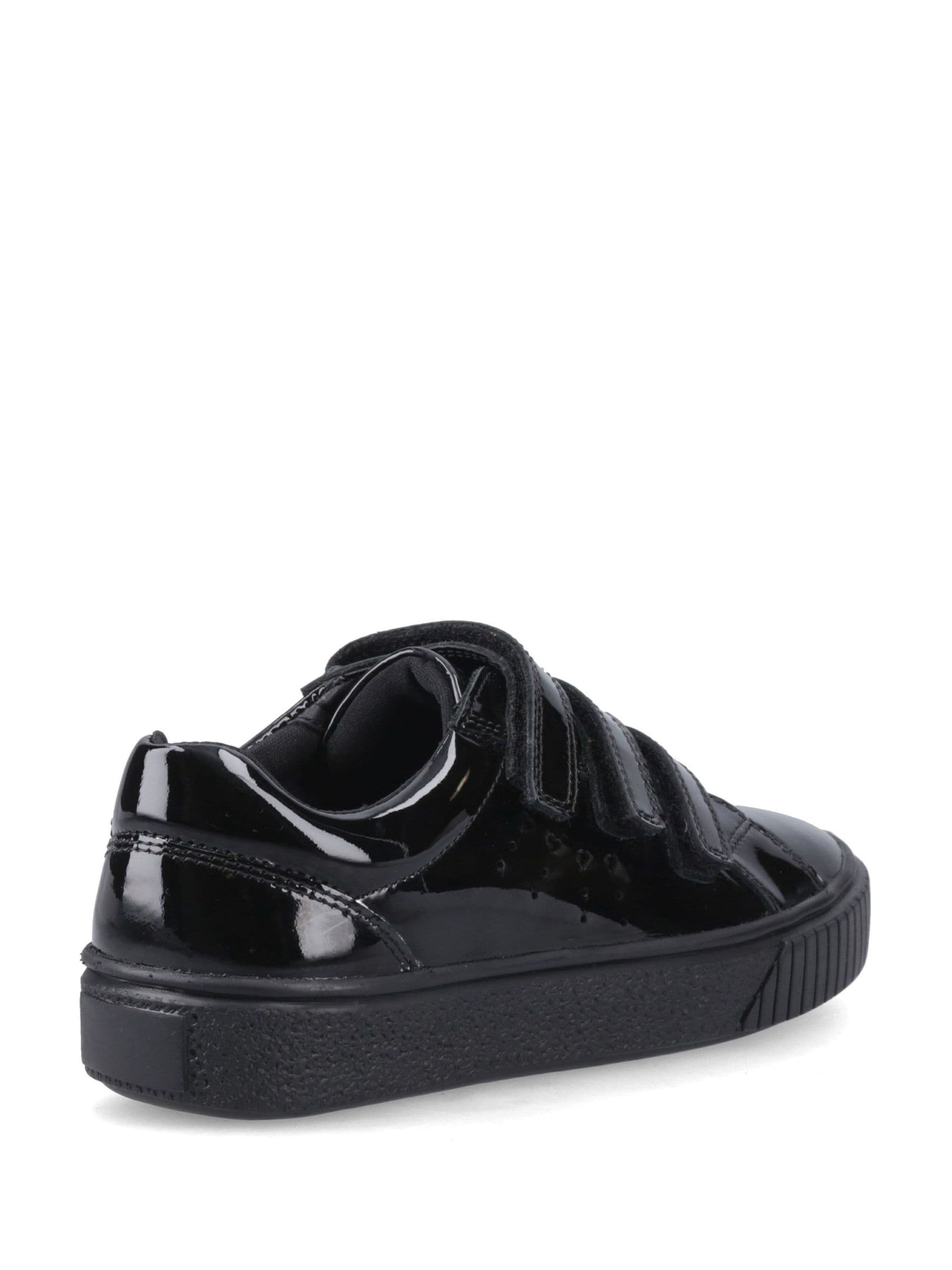 Hush Puppies Black Elsie Touch Fastening Patent Junior School shoes image 3