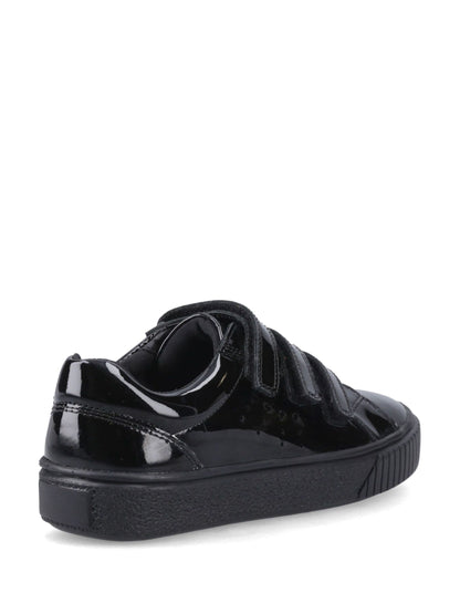 Hush Puppies Black Elsie Touch Fastening Patent Junior School shoes image 3