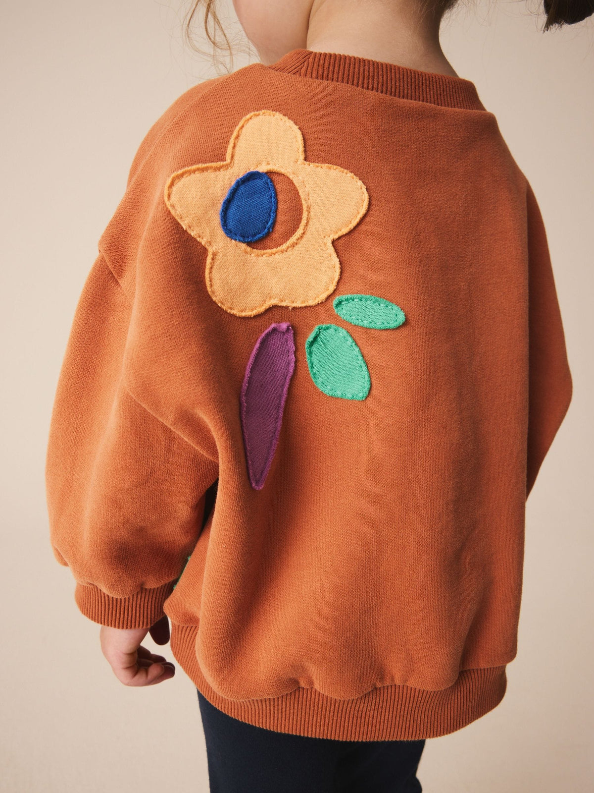 Dsiney Kidz - Rust Brown Flowers Crew Neck Sweatshirt (3mths-7yrs) image 3