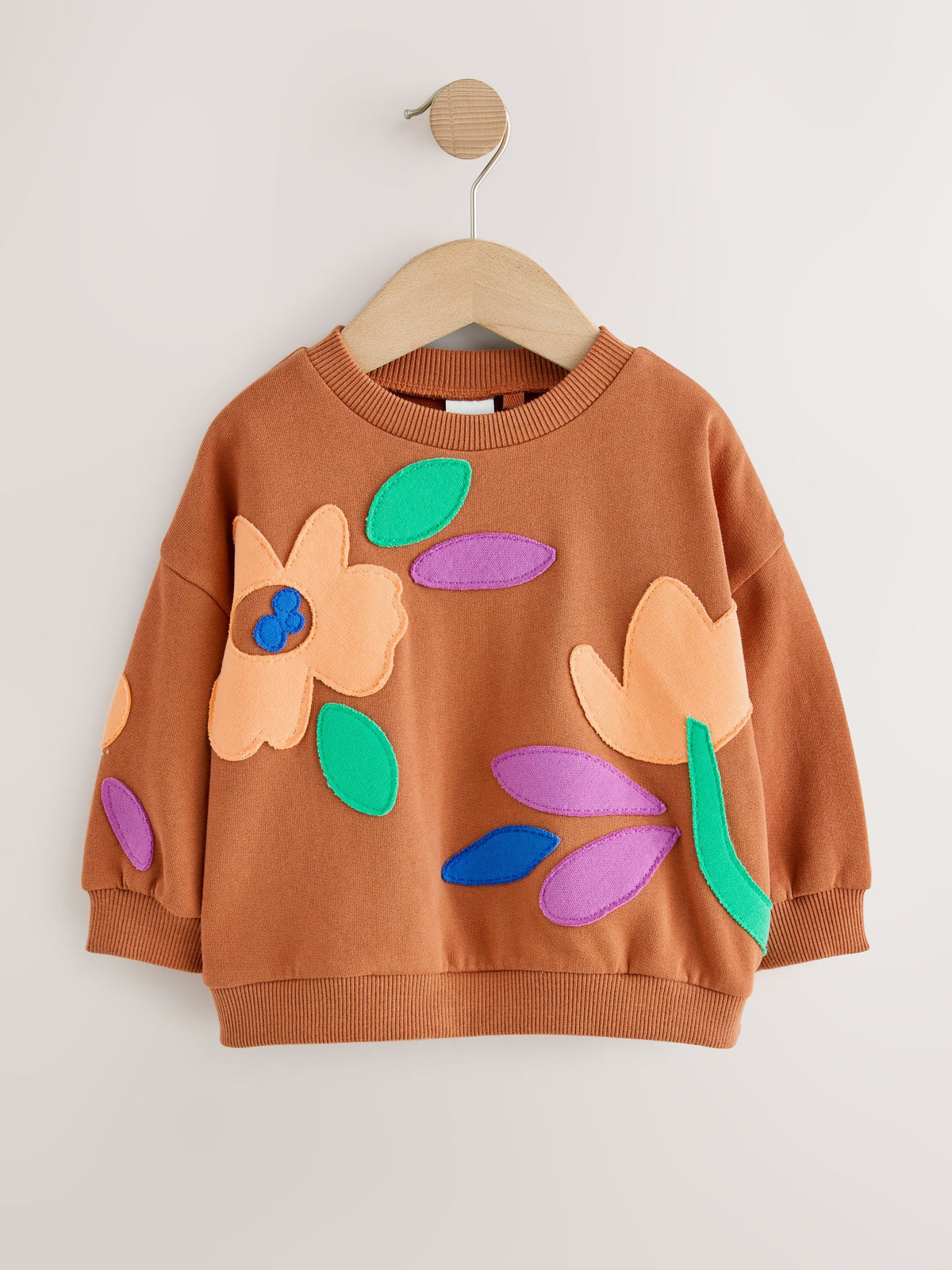 Dsiney Kidz - Rust Brown Flowers Crew Neck Sweatshirt (3mths-7yrs) image 4