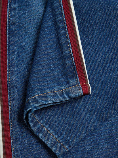 Dsiney Kidz - Mid Blue & Red Side Tape Wide Fit Jeans (3mths-7yrs) image 5