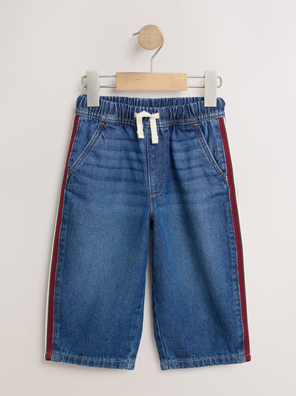 Dsiney Kidz - Mid Blue & Red Side Tape Wide Fit Jeans (3mths-7yrs) image 6