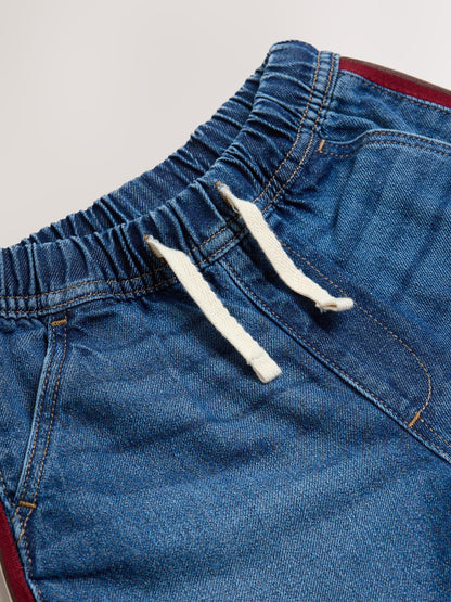 Dsiney Kidz - Mid Blue & Red Side Tape Wide Fit Jeans (3mths-7yrs) image 8