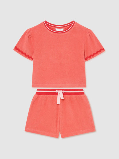 Reiss Orange Misha 3-9 yrs Towelling Top and Shorts Set image 1